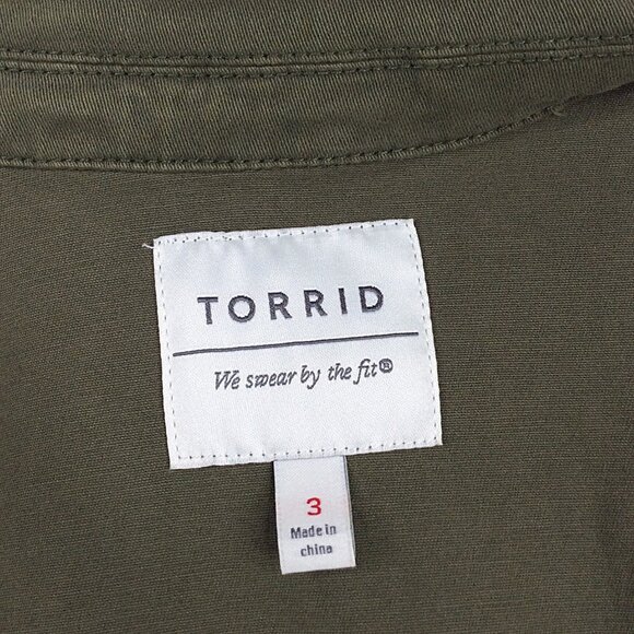 Torrid Military Army Green Anorak Utilty Jacket Women's Plus Size 3X Canvas - Picture 10 of 12